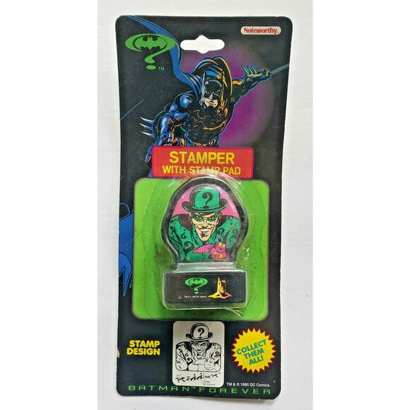 1995 Batman Forever Stamper with Stamp Pad Ridder Sealed U173 - Picture 1 of 2